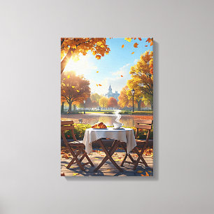 Het herfst ontbijt canvas afdruk