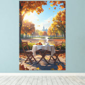 Het herfst ontbijt canvas afdruk (Insitu (Houten vloer))
