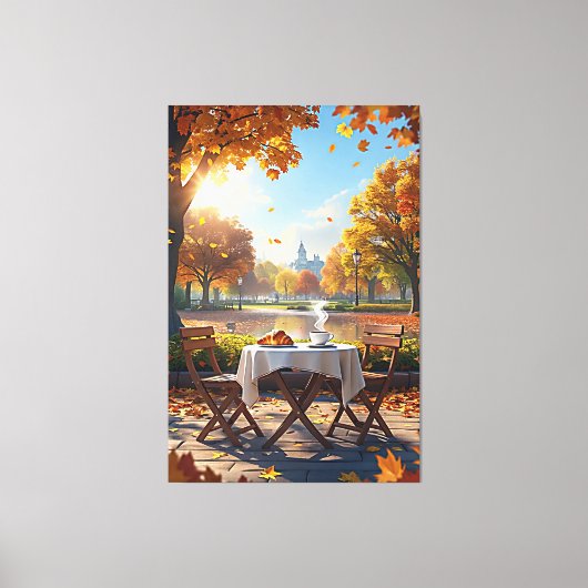 Het herfst ontbijt canvas afdruk (Voorkant)