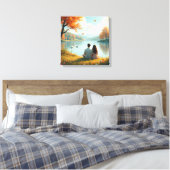 Het Herfst paar Canvas Afdruk (Insitu (Slaapkamer))