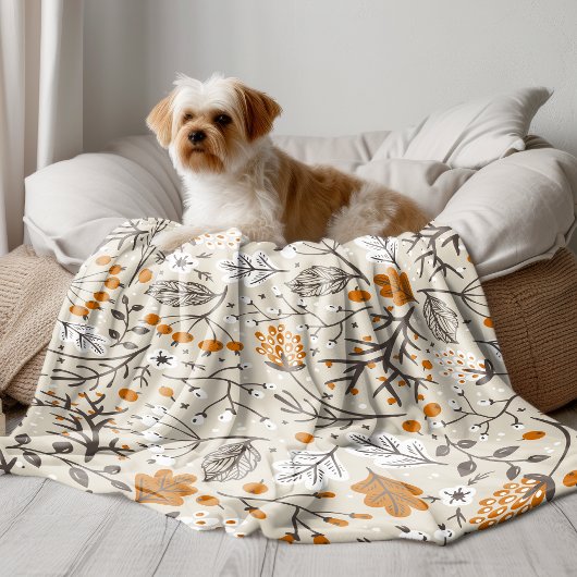 Het herfst Patroon van de Herfst van de Boersen en Fleece Deken