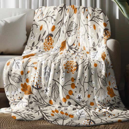 Het herfst Patroon van de Herfst van de Boersen en Fleece Deken