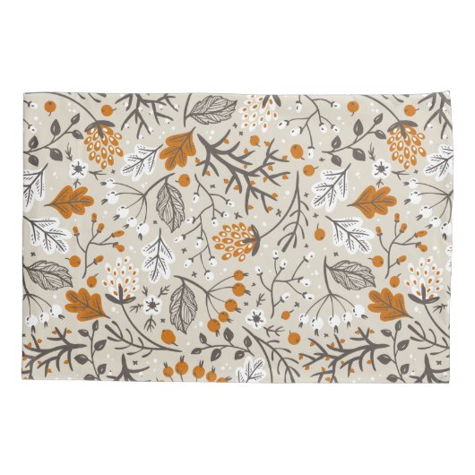 Het herfst Patroon van de Herfst van de Boersen en Kussensloop (Achterkant)