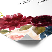 Het herfst Rustic Dazzling Burgundy Welkomsthuweli Poster (Hoek)