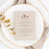 Het herfstbruiningsmenu van de herfstbruiloft menu