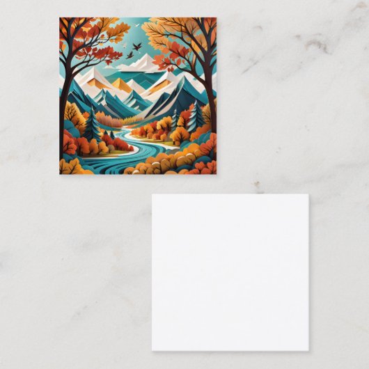 Het herfstgebladerte is een prachtig gezicht om te vierkante visitekaartje (Voorkant / Achterkant)