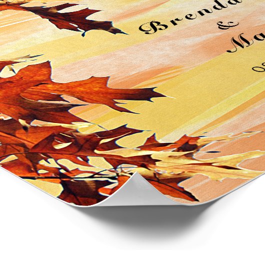 Het herfstjaar laat Oranje gele wervelwind Welkoms Poster (Hoek)