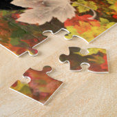 Het herfstmeisje laat puzzelschilderen legpuzzel (Zijkant)