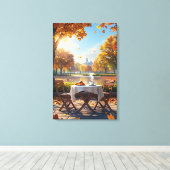 Het herfstontbijt canvas afdruk (Insitu (Houten vloer))