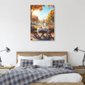 Het herfstontbijt canvas afdruk (Insitu (Slaapkamer))