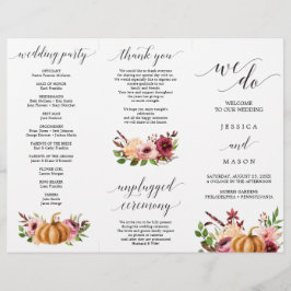 Het herfstprogramma Bliss Tri-Fold Wedding Flyer