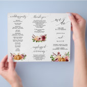 Het herfstprogramma Bliss Tri-Fold Wedding Flyer (Hand)