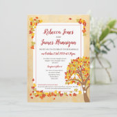 Het Herfstthema van de Uitnodiging van de bruiloft (Staand voorkant)