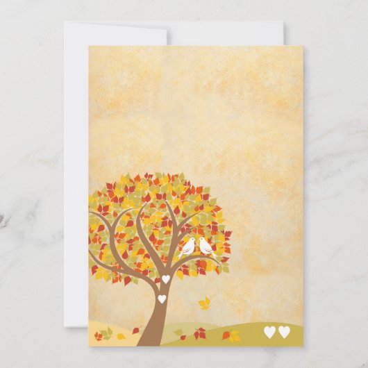 Het Herfstthema van de Uitnodiging van de bruiloft (Achterkant)