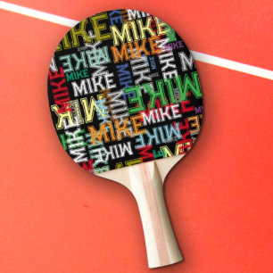 Het herhalen van Jouw naam Cool Typography Pattern Tafeltennisbatje