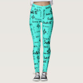 Het herhalen van om het even welke 2 Woorden Santa Leggings (Voorkant)