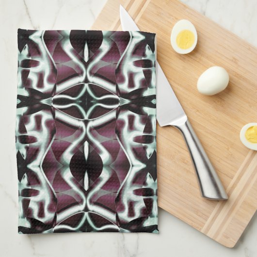 Het herhalen van ondoorzichtige rode en gradiëntkr theedoek (Quarter Fold)