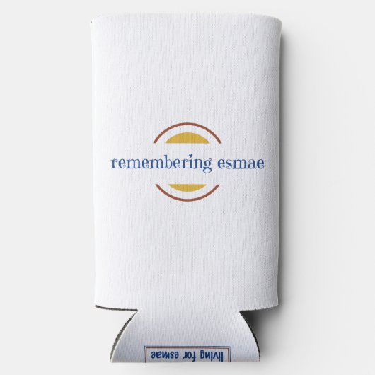 Het herinneren van Esmae Slim 12 oz kan Koozie (Achterkant)