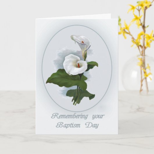 Het herinneren van het Jubileum van het Doopsel, Kaart (Gele Bloem)