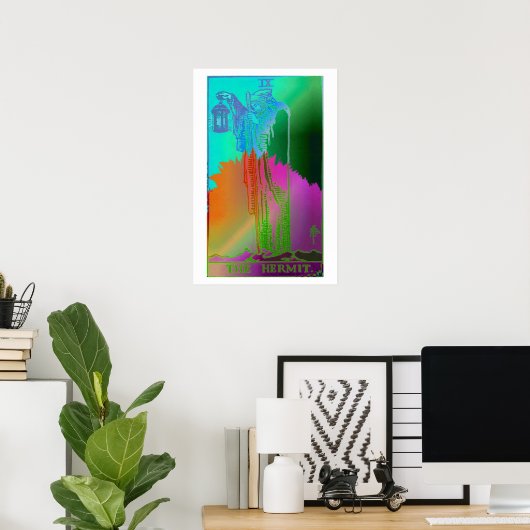 Het Hermit Tarot Kaart Psychedelic Poster (Thuiskantoor)