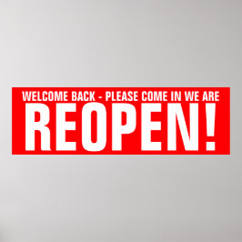 Het heropenen van bedrijfsvraag aan actiesignaal poster