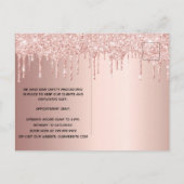 Het heropenen van haar schoonheid salon roos goudg briefkaart (Achterkant)