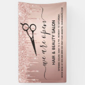 Het heropenen van haar schoonheid salon roos goudg spandoek (Verticaal)