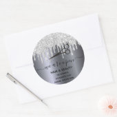 Het heropenen van haar zilveren glitter schoonheid ronde sticker (Envelop)
