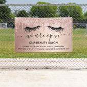 Het heropenen van schoonheidssalon roos gouden gli spandoek (Insitu)