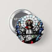 Het herstel van onze Heer (Glas in lood) Ronde Button 5,7 Cm (Voorkant /achterkant)