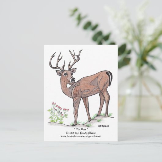 "Het hert" Briefkaart (Staand voorkant)