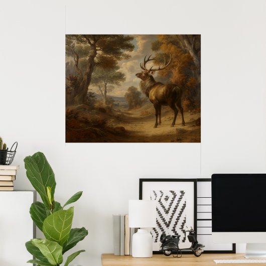 Het hert poster (Thuiskantoor)