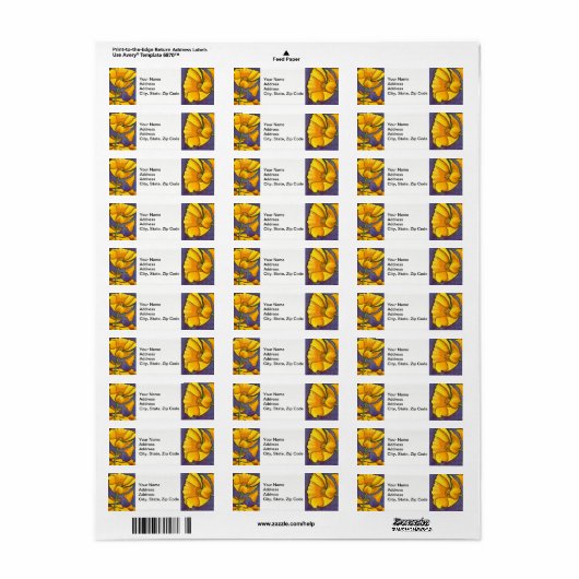 Het het Adres Etiket van de Terugkeer van de bloem (Full Sheet)