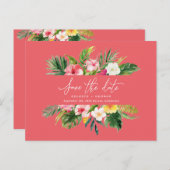 Het het bladmanuscript van de Tropische waterverf Aankondigingskaart (Voorkant / Achterkant)