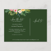 Het het bladmanuscript van de Tropische waterverf Aankondigingskaart (Achterkant)