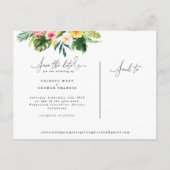 Het het bladmanuscript van de Tropische waterverf  Aankondigingskaart (Achterkant)