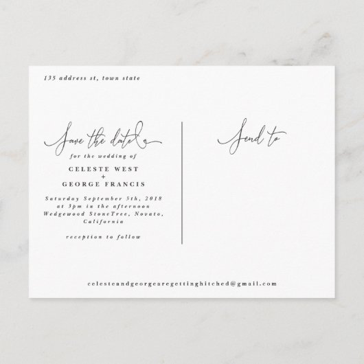 Het het bladmanuscript van de Tropische waterverf Aankondigingskaart (Achterkant)