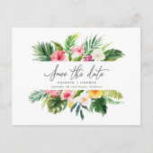 Het het bladmanuscript van de Tropische waterverf Aankondigingskaart (Voorkant)