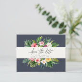 Het het bladmanuscript van de Tropische waterverf  Aankondigingskaart (Staand voorkant)