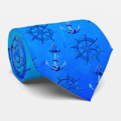 Het het blauwe Wiel en Anker van Schepen Stropdas (Opgerold)