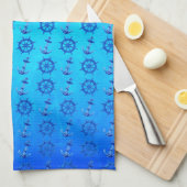 Het het blauwe Wiel en Anker van Schepen Theedoek (Quarter Fold)