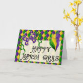 Het het gelukkige Masker van Mardi Gras & Kaart (Gele Bloem)
