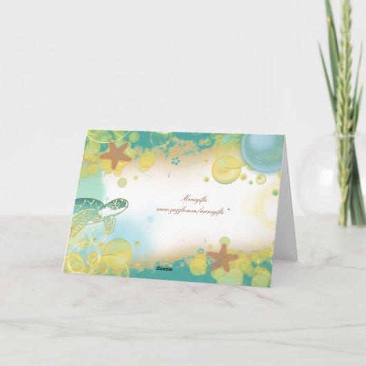 Het het huwelijksthema ~ van het strand dankt u bedankkaart (Achterkant)