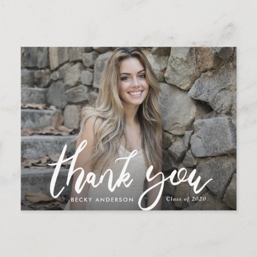 Het het manuscriptafstuderen van de borstel dank u briefkaart (Voorkant)