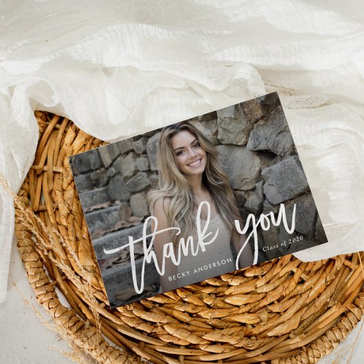 Het het manuscriptafstuderen van de borstel dank u briefkaart