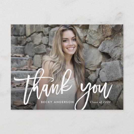 Het het manuscriptafstuderen van de borstel dank u briefkaart (Voorkant)