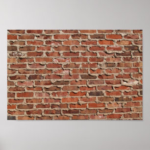 Het het rode Canvas of Poster van de Bakstenen