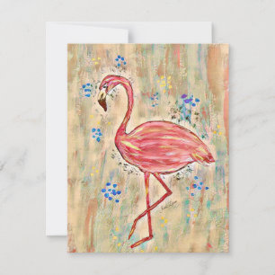 Het het Schilderen van het Wenskaart van Flamingo
