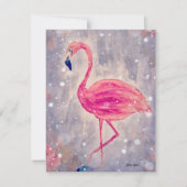 Het het Schilderen van het Wenskaart van Flamingo  (Voorkant)