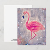 Het het Schilderen van het Wenskaart van Flamingo  (Voorkant / Achterkant)